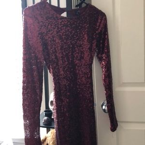 Shiny red dress